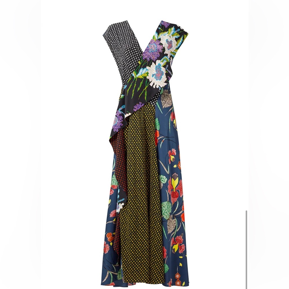 Diane von Furstenberg draped floor length silk dress